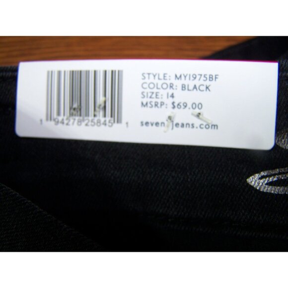 Seven 7 Jeans Black Tummy Less Skinny High Rise 14 Black NWT - Picture 6 of 10